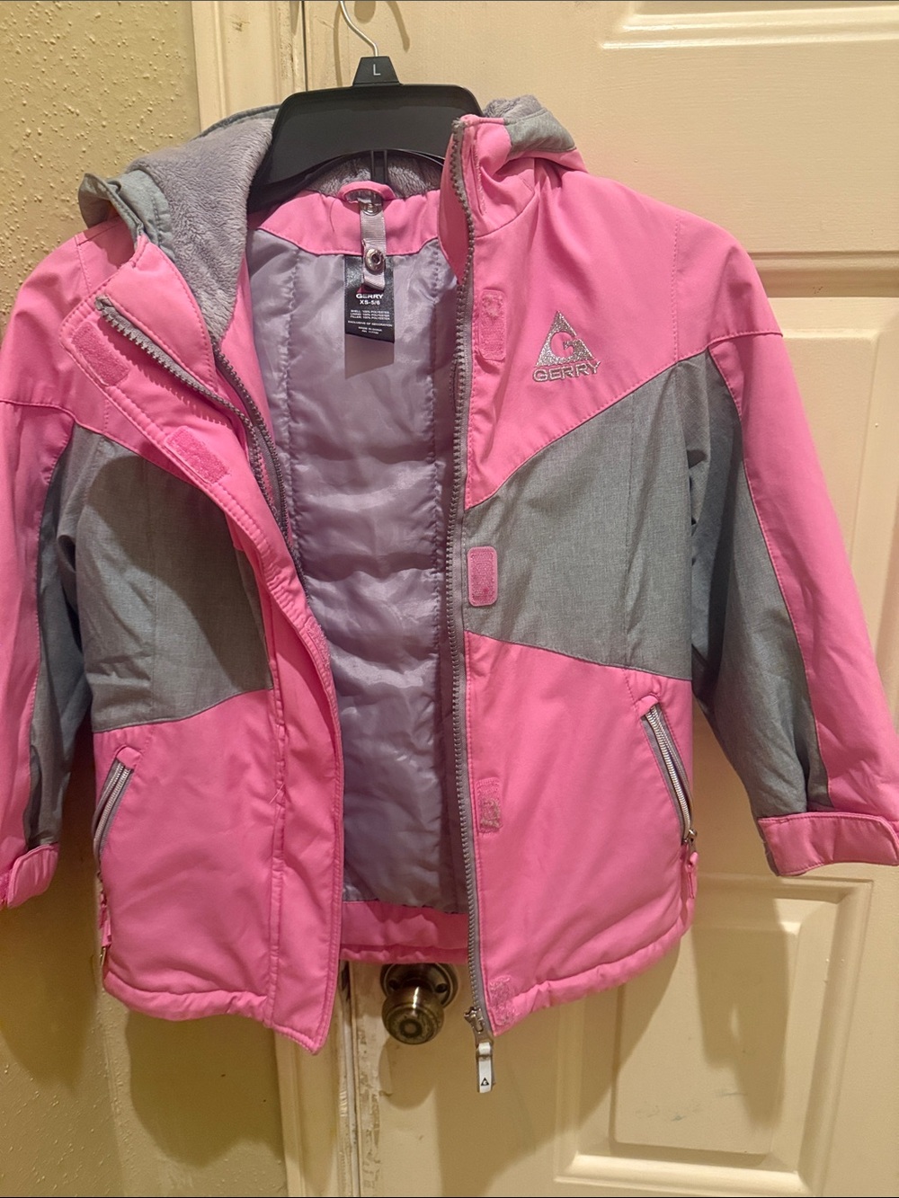 Gerry Weber Pink and Gray Hooded Puffer Jacket for Kids